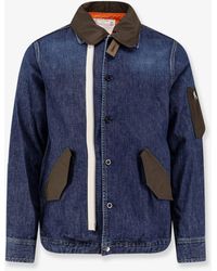Sacai - Denim Jacket With Nylon Inserts - Lyst