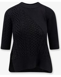 Sacai - Cotton Blend Asymmetrical Sweater - Lyst