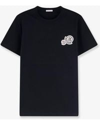 Moncler - Biologic Cotton T-Shirt With Logo Patch - Lyst