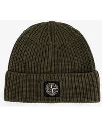 Stone Island - Certified Virgin Wool Beanie Hat - Lyst