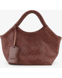 IBELIV - Pure Medium Vegetable-Tanned Leather Handbag With A Woven Pattern - Lyst