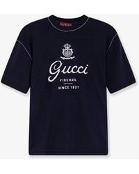 Gucci - Silk And Linen Sweater With Firenze Since 1921 Inlay - Lyst