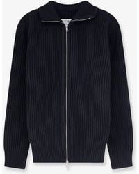 MM6 by Maison Margiela - Ribbed Wool Blend Cardigan - Lyst