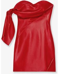 Givenchy - Leather Bustier Dress With Bow Detail - Lyst