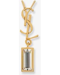 Saint Laurent - Single Cassandre Brass Earring - Lyst