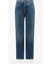 McQueen - Stylish Cotton Jeans With Leather Logo Patch - Lyst