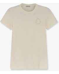 Moncler - Cotton T-Shirt With Flocked Logo On The Front - Lyst