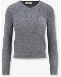 Miu Miu - Wool Sweater With Logo Inlay - Lyst