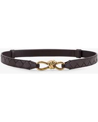 Bottega Veneta - Leather Belt With Intrecciato Motif - Lyst