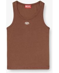 DIESEL - Slim-Fit Ribbed Tank Top With Metal Oval D Logo - Lyst