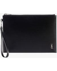Saint Laurent - Cassandre Tiny Leather Pouch - Lyst