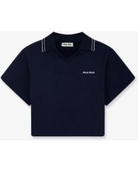 Miu Miu - Cotton Sweatshirt With Logo Embroidery - Lyst