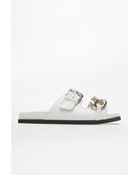 N°21 Chunky Chain-embellished Slides - White