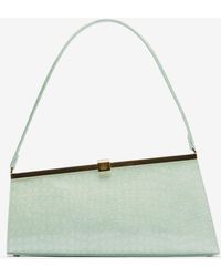 Mini Bauletto Croc-Effect Leather Shoulder Bag, N°21