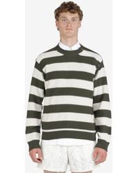 N°21 - Button-shoulder Striped Sweater - Lyst