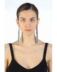 N°21 Crystal Chandelier Clip-on Earrings - Metallic