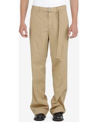 N°21 - Belted Straight-leg Cotton Trousers - Lyst