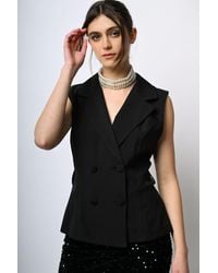 NUNA LIE - Gilet Doppiopetto Con Cintura - Lyst