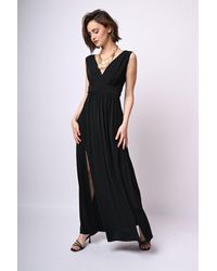 NUNA LIE - Abito Lungo Con Scollo Incrociato - Lyst