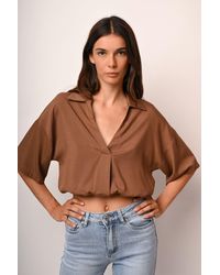 NUNA LIE - Camicia Crop A Palloncino - Lyst