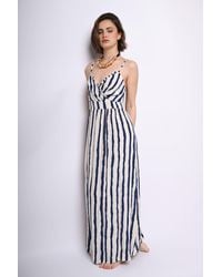 NUNA LIE - Abito Lungo Con Stampa A Righe - Lyst