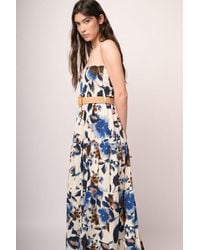 NUNA LIE - Abito Lungo A Punto Smock Con Stampa Floreale Taglia - Lyst