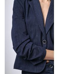 NUNA LIE - Blazer Monopetto Con Maniche Arricciate - Lyst