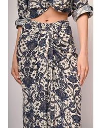 NUNA LIE - Gonna Midi A Stampa Etnica Con Nodo - Lyst