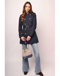 NUNA LIE - Trench Basic Doppiopetto Con Cintura Taglia - Lyst