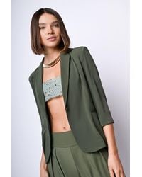 NUNA LIE - Blazer Con Maniche Crop - Lyst