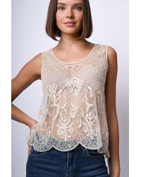 NUNA LIE - Top Con Ricami E Paillettes - Lyst