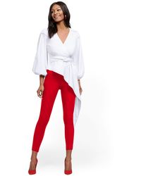 New York /& Co Womens Petite Whitney High-Waisted Pull-On Ankle Pant