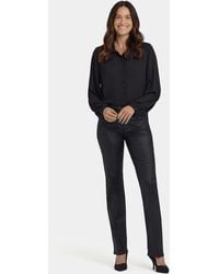 NYDJ - Python Coated Marilyn Straight Jeans In Black Coated Python - Lyst