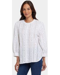 NYDJ - Bonnie Blouse In Optic White - Lyst