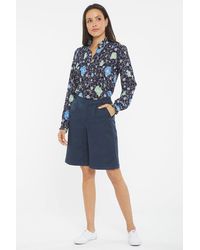 NYDJ - Relaxed Bermuda Shorts In Oxford Navy - Lyst