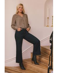 NYDJ - Teresa Wide Leg Ankle Jeans In Obsidian Blue - Lyst