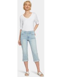 NYDJ Marilyn Straight Crop Jeans In Dunes - Blue