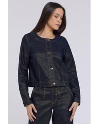 NYDJ - Cropped Jacket In Gold Rinse - Lyst