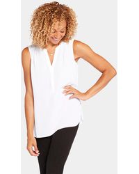 NYDJ - The Sleeveless Perfect Blouse In Optic White - Lyst