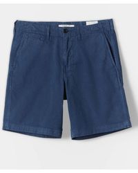 Billy Reid Cotton Chino Short in Blue 