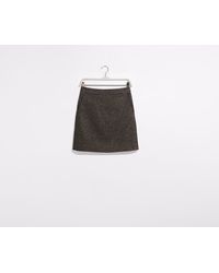 Oasis Sparkle Dogtooth Skirt - Black