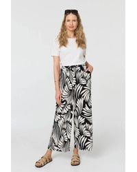 Izabel London - Abstract Print High Waist Wide Trousers - Lyst