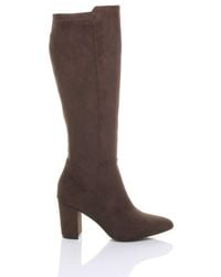 AJVANI - High Block Heel Stretchy Calf Boots - Lyst