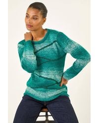 Roman - Colour Block Knit Jumper - Lyst
