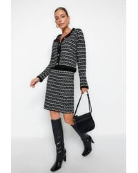 WOVCOR - 2-Piece Soft Texture Knit Cardigan & Skirt Set - Lyst