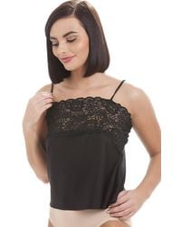CAMILLE - Luxury Satin Feel Lace Trim Camisole - Lyst