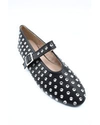 IKRUSH - Anna Rhinestone Decor Round Toe Buckle Strap Flat Shoes - Lyst