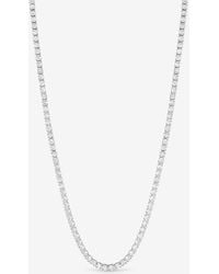 Jon Richard - Rhodium Plated & Cubic Zirconia Round Tennis Necklace - Lyst