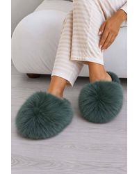 AJVANI - Slip On Mule Fluffy Indoor Slippers - Lyst