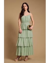 Oasis - Strappy Tiered Frill Midaxi Dress - Lyst